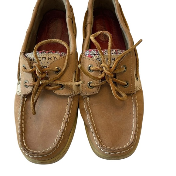 Women’s‎ Sperry Top Sider Boat Shoe 7.5 Leather Upper Floral Medallion Print - Picture 3 of 6